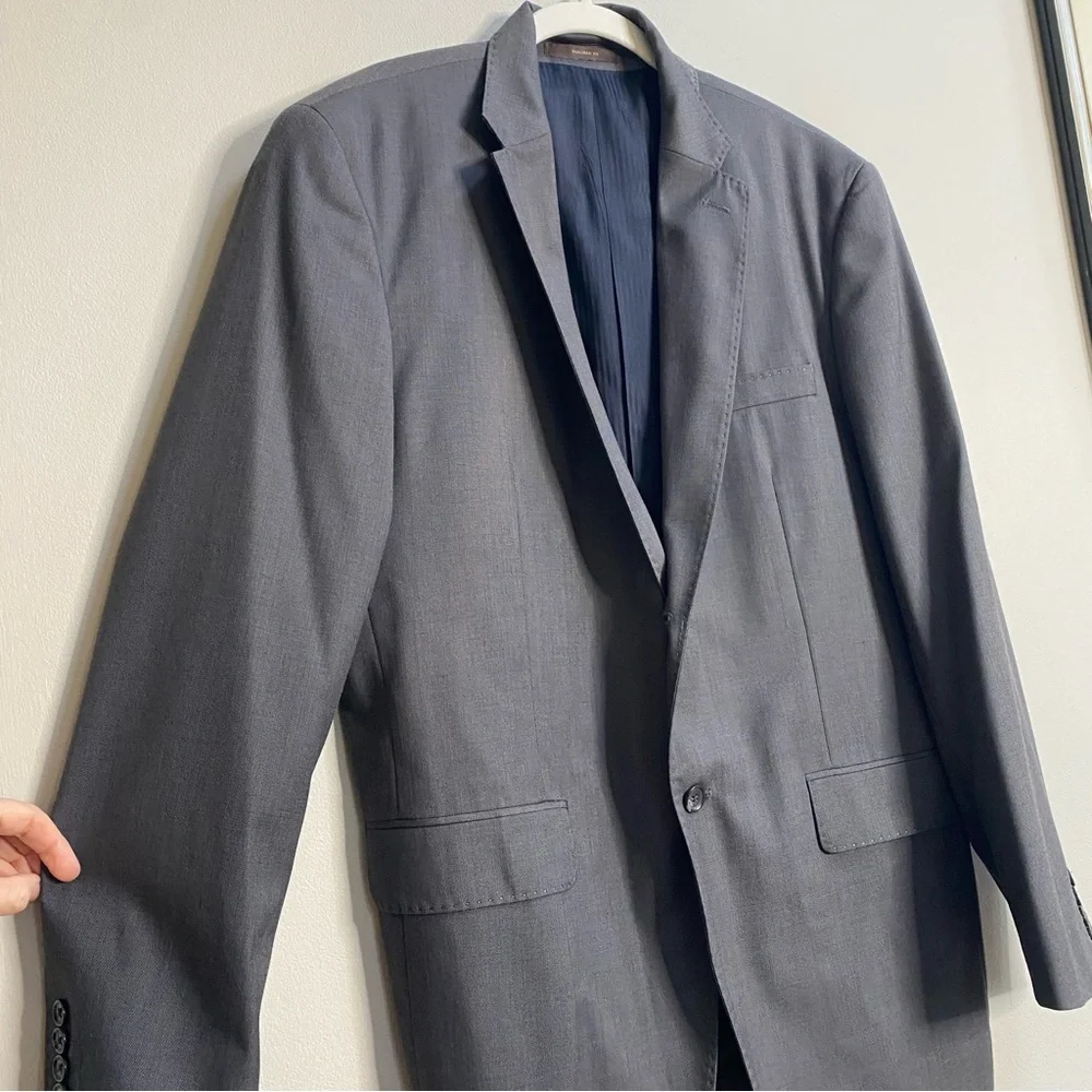Men's Tasso Elba Grey Blazer Suit Jacket Size Large 42 - 44